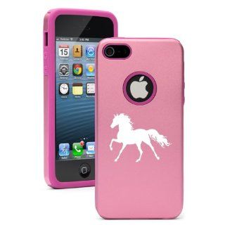 Apple iPhone 5c Pink CD986 Aluminum & Silicone Case Cover Horse: Cell Phones & Accessories