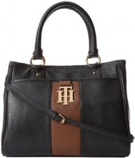 Tommy Hilfiger Monogrammed II Detachable Strap Shoulder Handbag,Black 990,One Size: Shoes