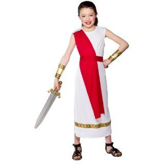 Girls Ancient Roman Girl Costume Fancy Dress Up Party Halloween Kid Child Small: Toys & Games