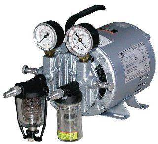 Gast   0211 V45F G8CX   Vacuum Pump, Rotary Vane, 1/6 HP, 20 In HG: Home Improvement