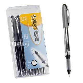 12 Count BIC Triumph 537R Roller Pen Black Extra Fine 0.5mm   Refillable : Ballpoint Pens : Office Products