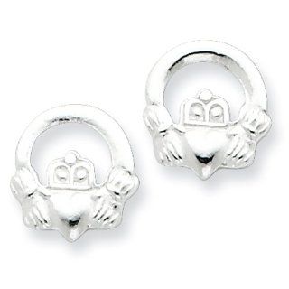 Sterling Silver Claddagh Post Earrings, Best Quality Free Gift Box Satisfaction Guaranteed: Stud Earrings: Jewelry