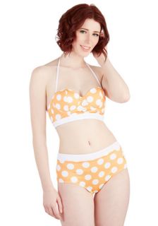 Seasons of the Sun Swimsuit Top in Sherbet  Mod Retro Vintage Bathing Suits