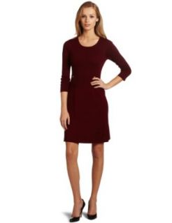 Anne Klein Women's A Line Sweater Dress With Pockets, Lacquer, Small