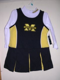 NCAA Infant/Toddler Girls' Michigan Wolverines Cheerleader Dress (Navy, 12 Months) : Infant And Toddler Sports Fan Apparel : Sports & Outdoors