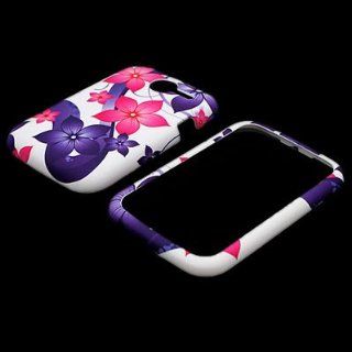CoverON WHITE Hard Snap On Cover Case with PURPLE PINK BLUE HIBISCUS FLOWER Design for PANTECH P6030 RENUE ATT With PRY  Triangle Case Removal Tool [WCA619] Cell Phones & Accessories
