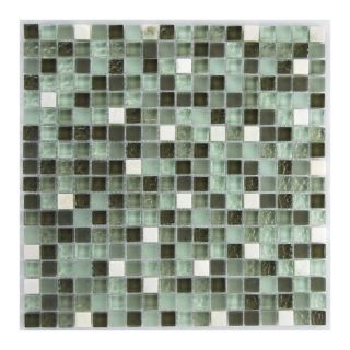 EPOCH Architectural Surfaces 5 Pack Oceanz Greens Glass Mosaic Square Wall Tile (Common: 12 in x 12 in; Actual: 11.81 in x 11.81 in)