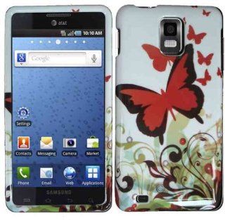 White Red Butterfly Hard Cover Case for Samsung Infuse 4G SGH I997: Cell Phones & Accessories
