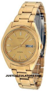 Seiko 5 Men's Gold Tone Automatic Self winding Watch Model SNX998K: Watches