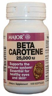 Beta Carotene, 25,000 UI Capsules   100/Bottle: Health & Personal Care