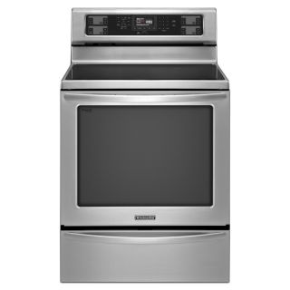 KitchenAid Architect Ii Smooth Surface Freestanding 5 Element 6.2 cu ft Self Cleaning Convection Electric Range (Stainless Steel) (Common: 30 in; Actual 29.94 in)
