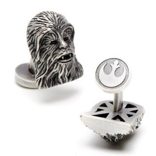 Star Wars 3 D Antiqued Palladium Chewbacca Cufflinks w/ New Collectible Gift Box: Jewelry