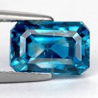 5.04 Ct. Excellent TOP Class Natural Aaa Blue Zircon with Glc Certify: Loose Gemstones: Jewelry