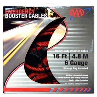 AAA 6 Gauge Booster Cables with Bonus Battery Terminal Cleaner   16 ft.: Automotive