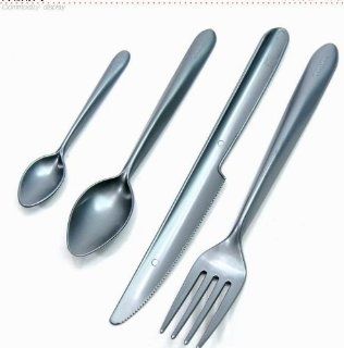 4pcs One Set Tableware Cutlery Camping Stainless Steel Spoon Knife Fork Dinner Set: Flatware Sets: Kitchen & Dining