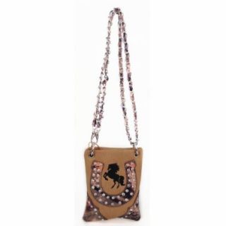 Western Camo Cell Phone Bag Horse Shoes Rhinestones Fashion Bling HH392 6 BEIGE: Shoes