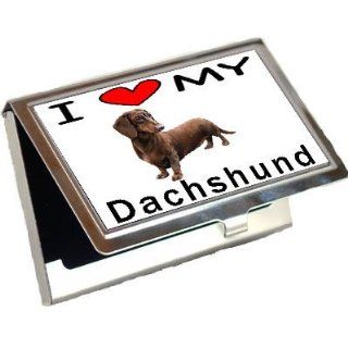 I Love My Dachshund Business Card Holder : Office Products