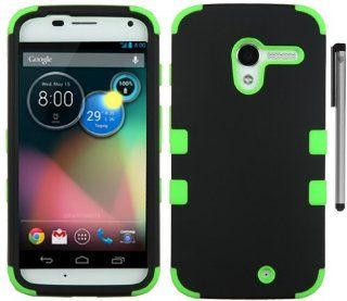 For Motorola Moto X XT1058 Tuff Hybrid Protector Phone Cover Case with ApexGears Stylus Pen (Black Neon Green): Cell Phones & Accessories