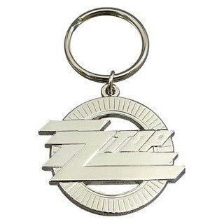 Rockabilia ZZ Top Circle Logo Metal Key Chain: Clothing