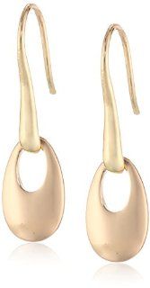 Kenneth Cole New York Gold Sculptural Oval Drop Earrings: Jewelry