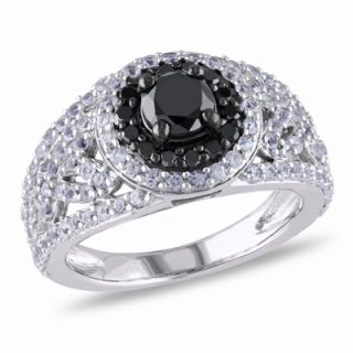 CT. T.W. Enhanced Black Diamond and Lab Created White Sapphire