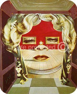 Artist Salvador Dali Fine Art MOUSE PAD Mae West's Face Which Can Be Used as a Surrealistic Apartment   Office Desk Pads And Blotters