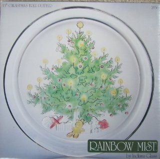 Rainbow Mist By Indiana Glass 13" Christmas Tree Platter: Kitchen & Dining