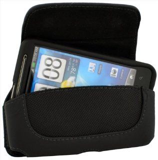 HTC Inspire 4G AT&T Black Leather Holster Case Cover: Cell Phones & Accessories
