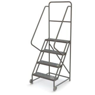 Tri Arc KD104246 4 Step Tilt and Roll Industrial & Warehouse Steel Ladder with Perforated Tread, 24 Inch Wide Steps: Stepladders: Industrial & Scientific