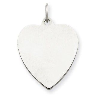 Sterling Silver Engraveable Heart Disc Charm Jewelry