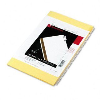 Single Sided Reinforced Insertable Index, Clear 8 Tab, 8 1/2 x 14, Buff, 8/Set : Binder Index Dividers : Office Products