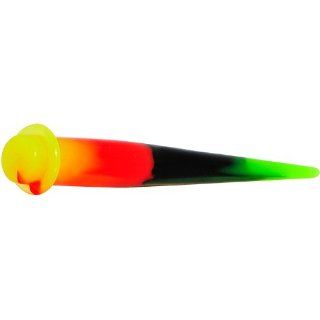 4 Gauge Solid Silicone Tripping Rainbow Tie Dye Taper: Body Candy: Jewelry