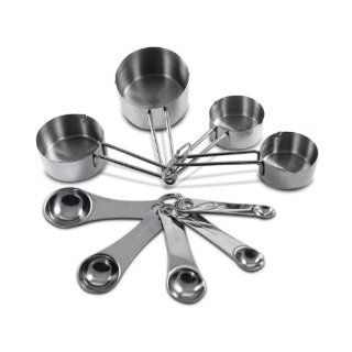 9 Piece Deluxe Stainless Steel Measuring Cup and Measuring Spoon Set: Kitchen & Dining