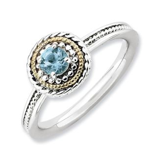 Stackable Expressions™ Rope Framed Blue Topaz Ring in Sterling