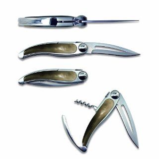Coutellerie Tarrerias Bonjean Laguiole Pocket Knife with Corkscrew Horn Handle: Kitchen & Dining