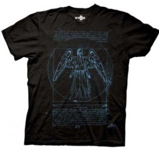Doctor Who Dr Weeping Virtruvian Angel Men's black t shirt Clothing