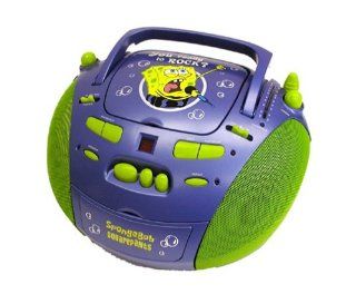 SpongeBob SquarePants Portable CD/CD R/RW Player with Cassette Player and Stereo Radio: Blue & Green: Toys & Games