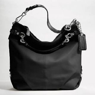 Coach Leather Brooke Leather Carly Covertiable Shoulder Hobo Bag Purse Black: Clothing