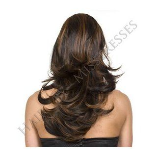 Brunette with Copper Highlights Dual Style Pony Tail Hairpiece 16" High Heat Styleable : Beauty