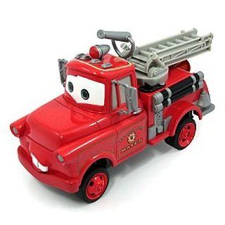 Disney Cars Toon Rescue Squad Mater Fire Truck Push Along Car: Toys & Games