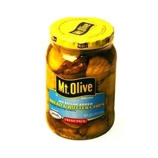MT OLIVE BREAD & BUTTER CHIPS (no sugar added) 16oz 3pack  Gourmet Food  Grocery & Gourmet Food