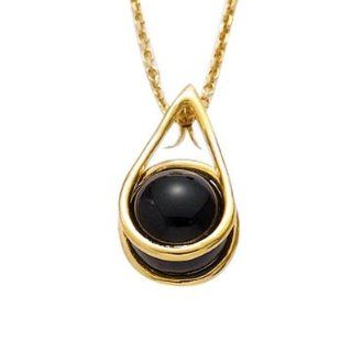So Chic Jewels   18K Gold Plated Black Onyx Ball Sphere Pendant (Sold alone: chain not included): So Chic Jewels: Jewelry