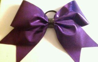 CB  PURPLE (EGGPLANT) METALLIC CHEER BOW with BLACK Glitter Center (other center colors available also) *** BULK ORDERS AVAILABLEemail me ***MATCHING KEY CHAIN is also listed on  : Other Products : Everything Else