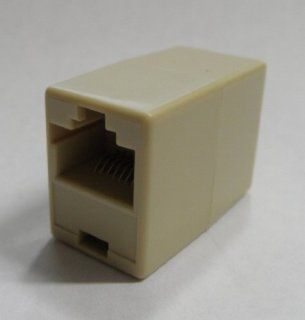Cat5 Network Ethernet Cable Coupler   connects two network cables together to extend their distance. Also can be used with other items that use a 8 conductor rj45 connector cable to extend their distance, like used in some symbol barcode readers Beige Colo