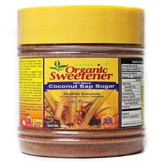 Organic Sweetener Coconut Sap Sugar  500gm : Healthful Substitute for Cane, Artificial Sweetener, or Other Sugars : Caramel Soft Powder : No Engineered Enzymes, No Synthetic Chemical Processing : No Licorice Bitter Aftertaste : No Blood Glucose Spikes : Al