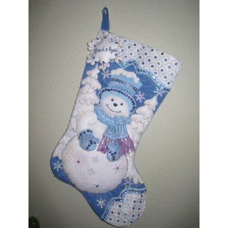 Bucilla Snowflake Snowman Stocking Felt Appliqu Kit, 18 Inches Long
