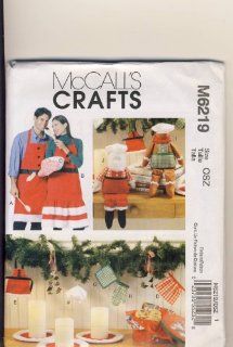 OoP McCall Crafts Sewing Pattern 6219   Use to Make   Christmas Decorations, Aprons (S XL), Mitt, Santa and Gingerbread Dolls: Everything Else