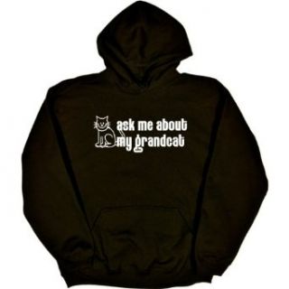 Mens Hooded Sweatshirt : ASK ME ABOUT MY GRANDCAT: Clothing