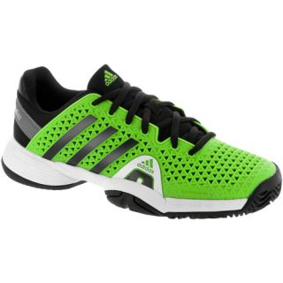 adidas Barricade 8+ Junior Solar Green/Black/Gray: adidas Junior Tennis Shoes