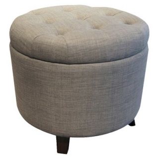 Storage Ottoman Threshold Tufted Round Storage   Beige